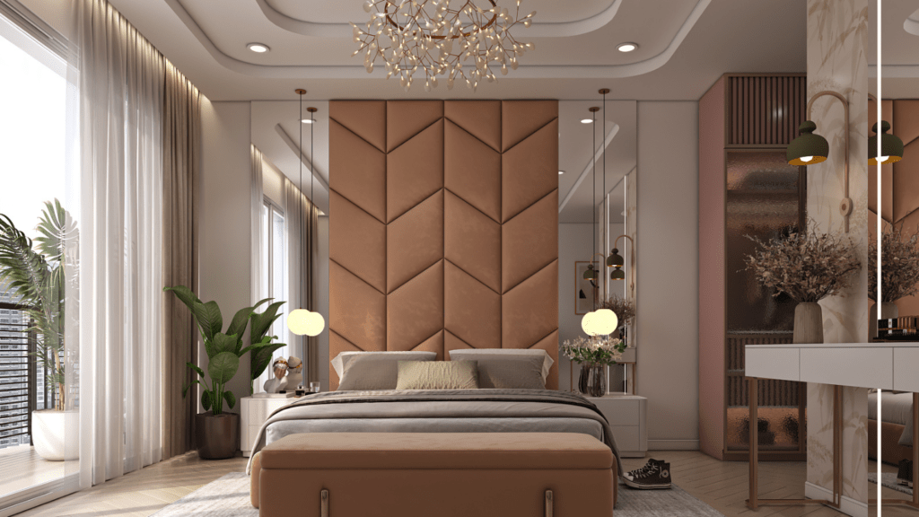 modern wall design for bedroom